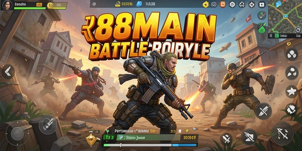 Gameplay seru dalam 88MAIN dengan pertempuran intens di Battle Royale.