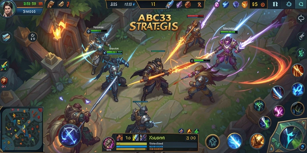 Screenshot gameplay ABC33 menampilkan aksi pertarungan seru.