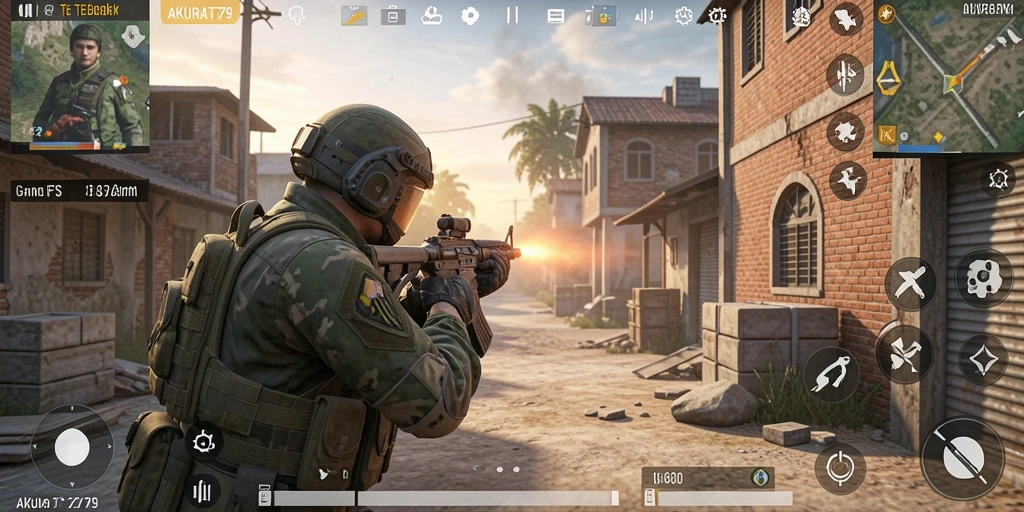 Tangkapan layar dari gameplay AKURAT79 menampilkan aksi menembak yang mendebarkan.
