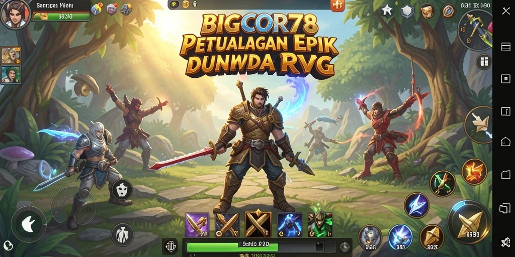 Tampilan gameplay <strong>BIGCOR78</strong> yang menakjubkan saat berpetualang di dunia RPG.