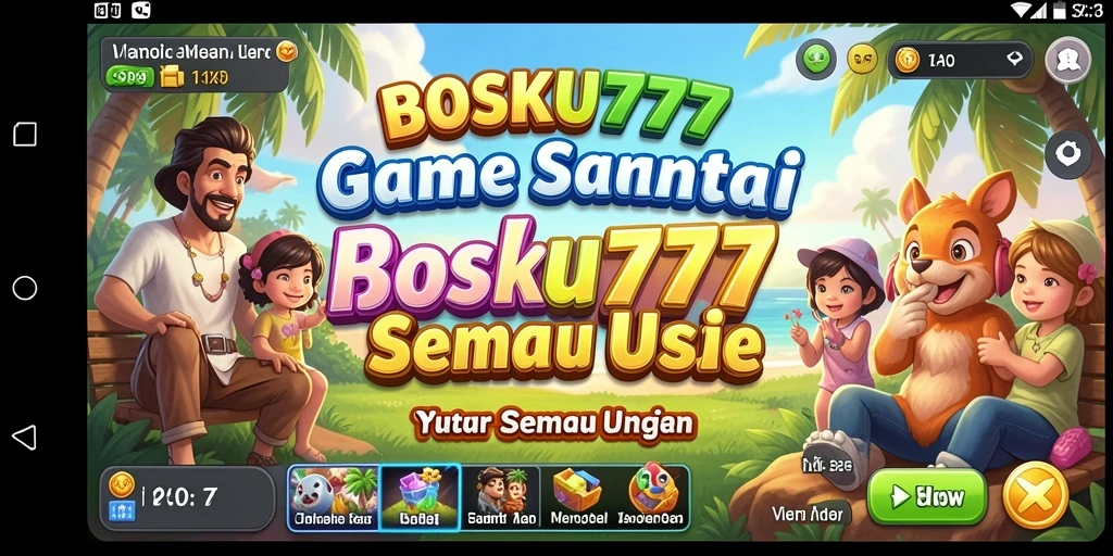 Tangkapan layar utama BOSKU777 menampilkan gameplay yang colorful dan menyenangkan.
