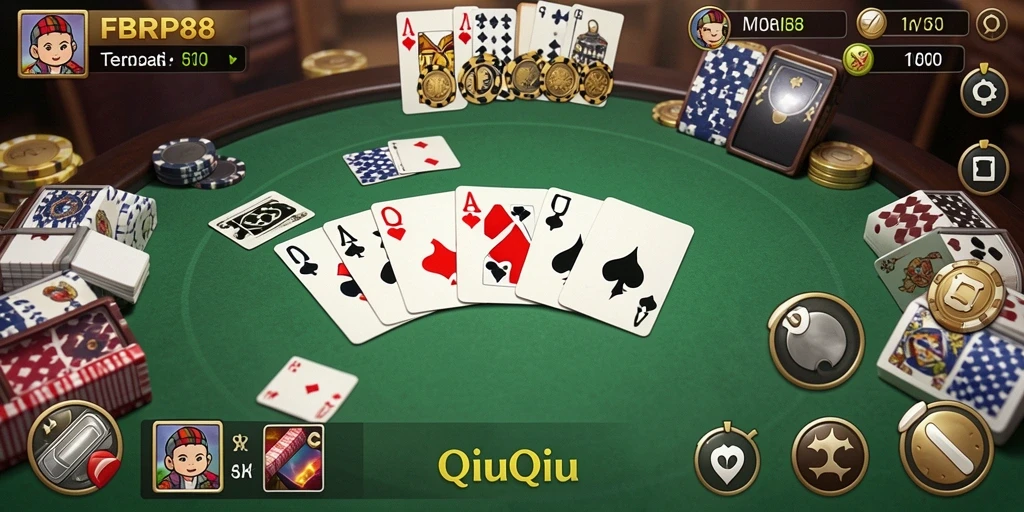 Tampilan gameplay seru dari FBRP88 dalam permainan QiuQiu.