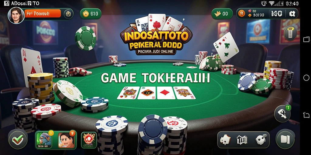 Screenshot utama INDOSATTOTO menampilkan gameplay Poker yang seru dan interaktif.