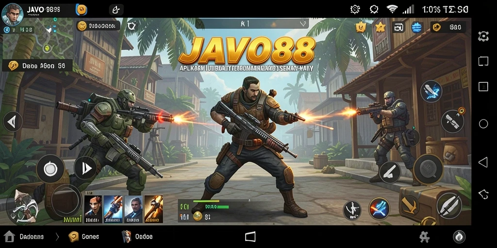Screenshot utama dari aplikasi JAVO88 menampilkan antarmuka yang user-friendly.