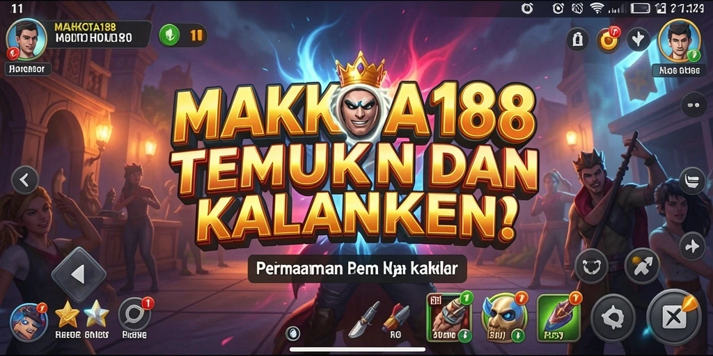 Screenshot gameplay MAHKOTA188 menunjukkan aksi pertempuran yang intens.
