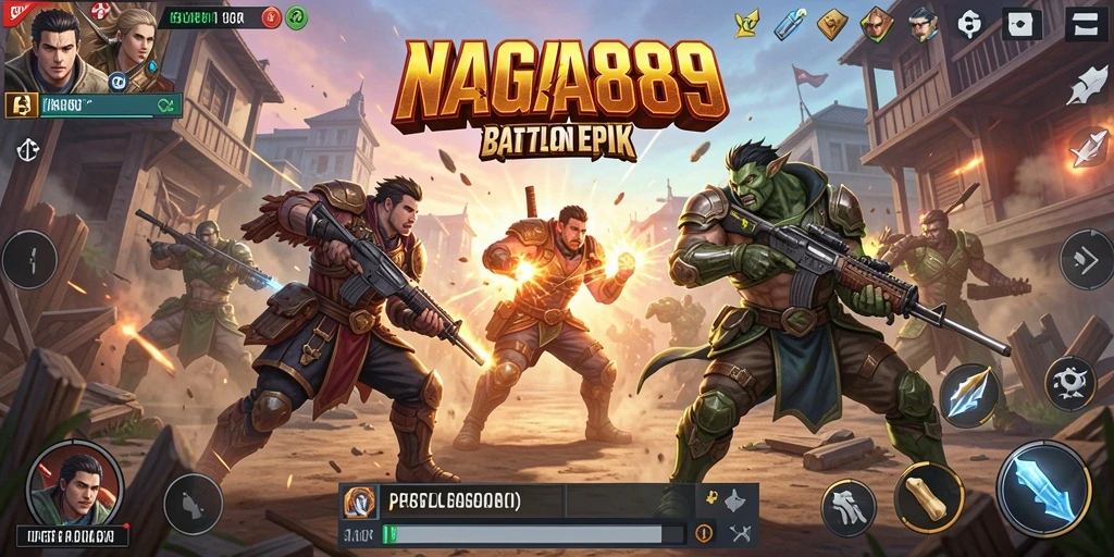 Tampilan aksi mendebarkan dalam game Battle Royale NAGA889.