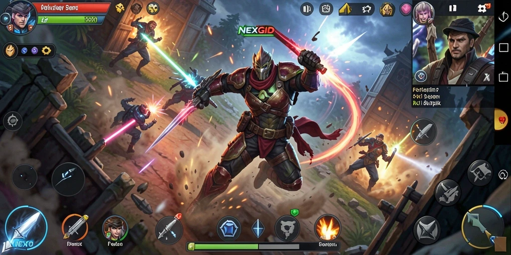 Gameplay NEXGID yang penuh aksi dan seru.