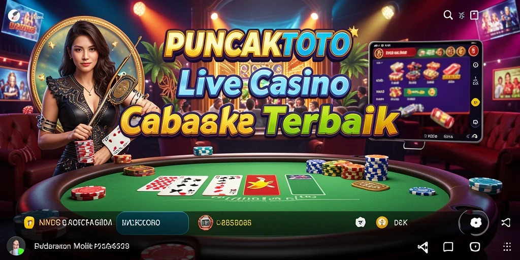 Screenshot PUNCAKTOTO menampilkan dealer dan permainan langsung yang menarik.
