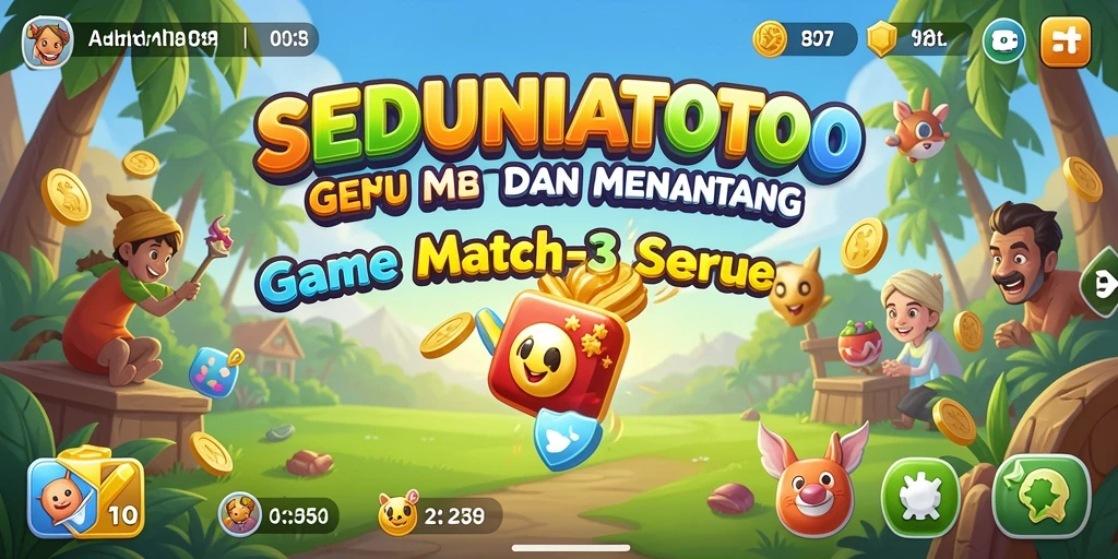 Screenshot gameplay SEDUNIATOTO menampilkan aksi Match-3 yang seru.