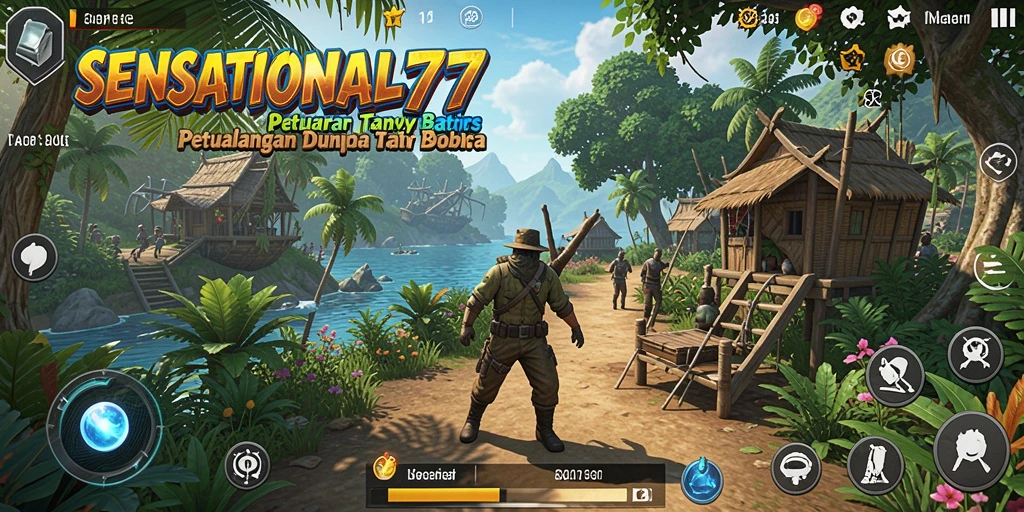 Tampilan gameplay SENSATIONAL77 dengan petualangan mendebarkan di dunia terbuka.