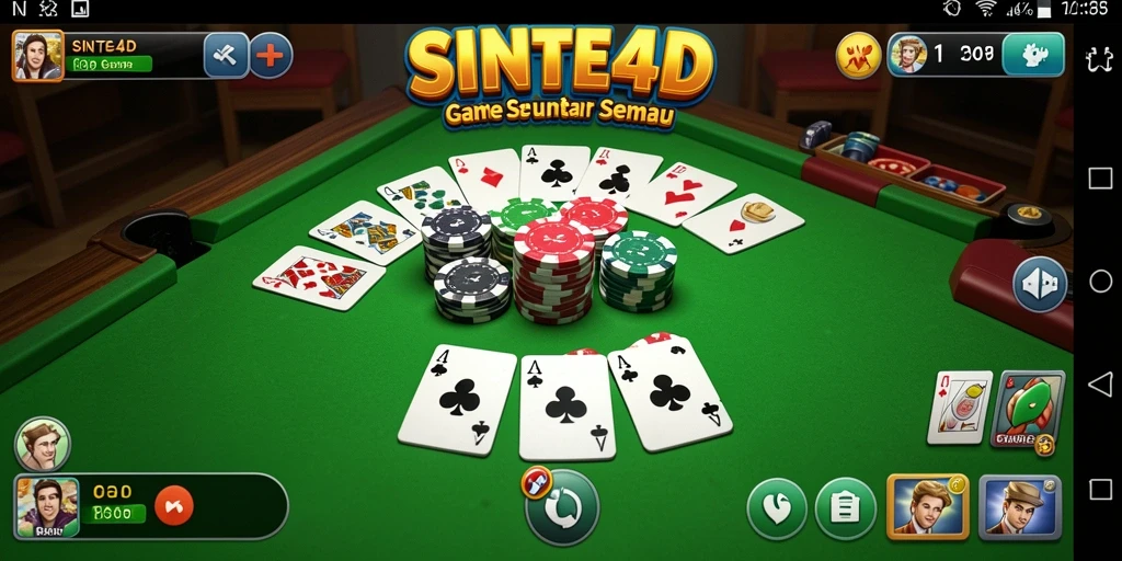 Tampilan gameplay Gaple yang seru dan interaktif di SINTE4D.