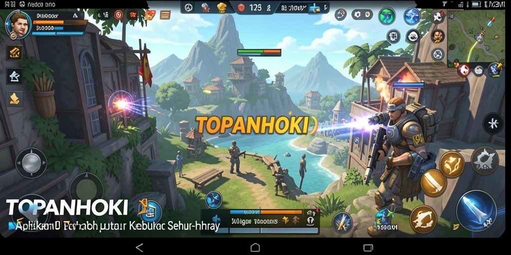 Screenshot aplikasi TOPANHOKI dengan antarmuka yang menarik.